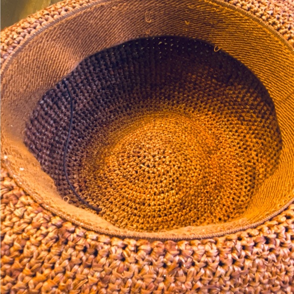 Anthropologie hand woven rust color wide brim hat - Picture 5 of 10